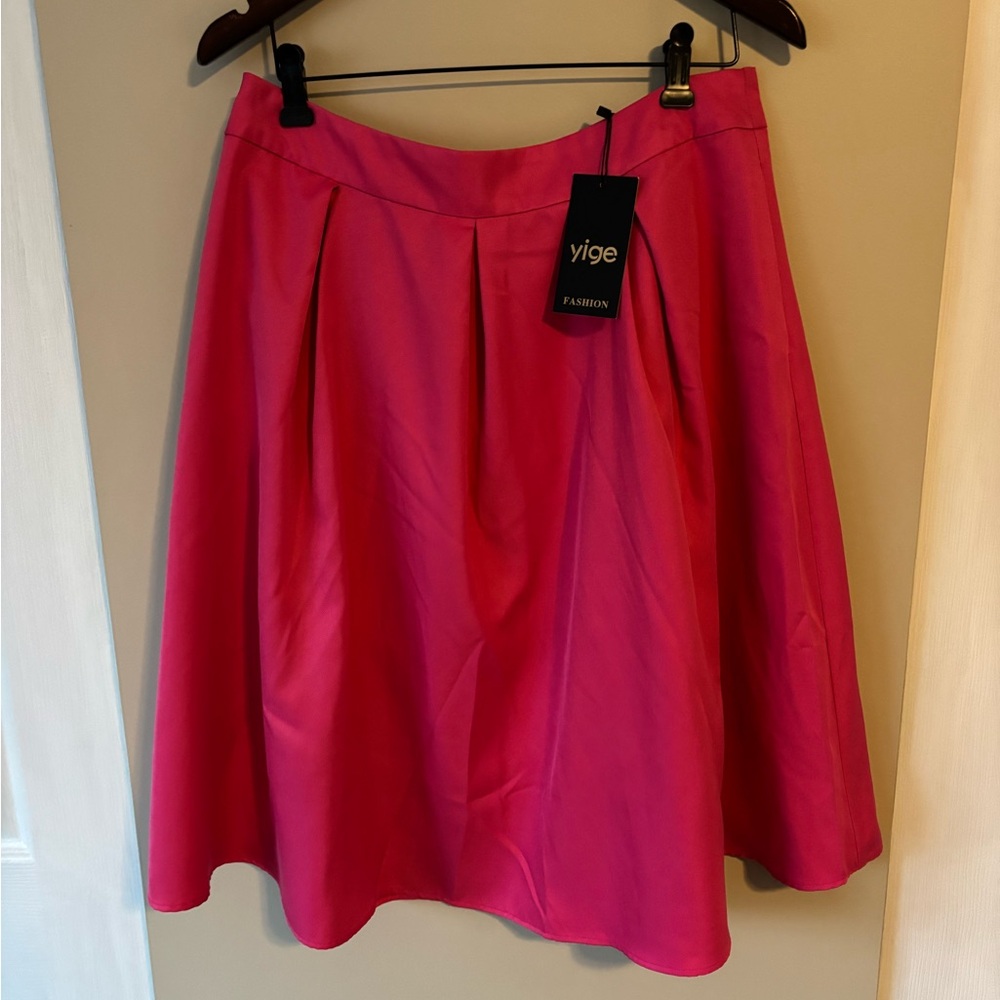 Yige Women's Pink A-line Flare Skirt Brand New with Tags Size 12